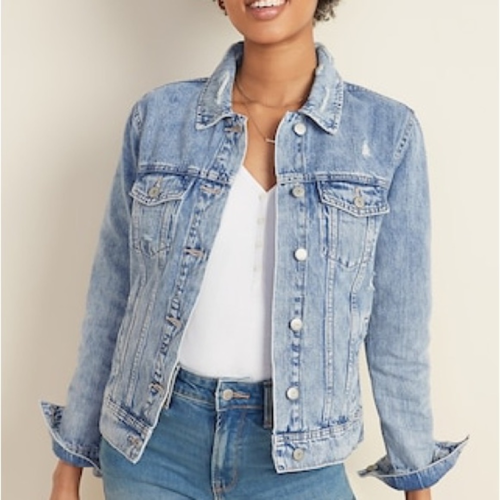 Old Navy distressed denim jacket